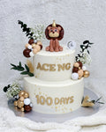 2-Tier Minimalist Rustic Lion Cake