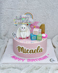 Bunny and Alphabet Blocks Cake