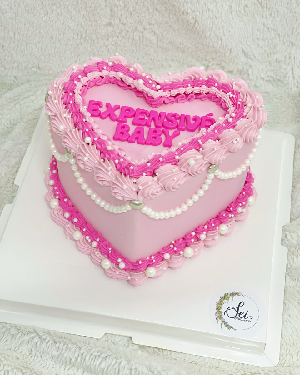 Korean Heart Shape Vintage Cake – Sei Pâtisserie