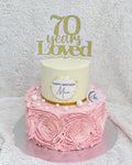 Rosette Floral 2-Tier Cake
