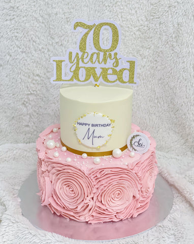 Rosette Floral 2-Tier Cake
