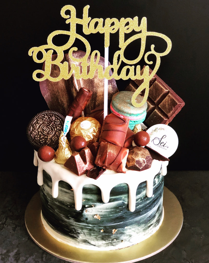 Black Watercolour Chocolate-Overloaded Cake – Sei Pâtisserie