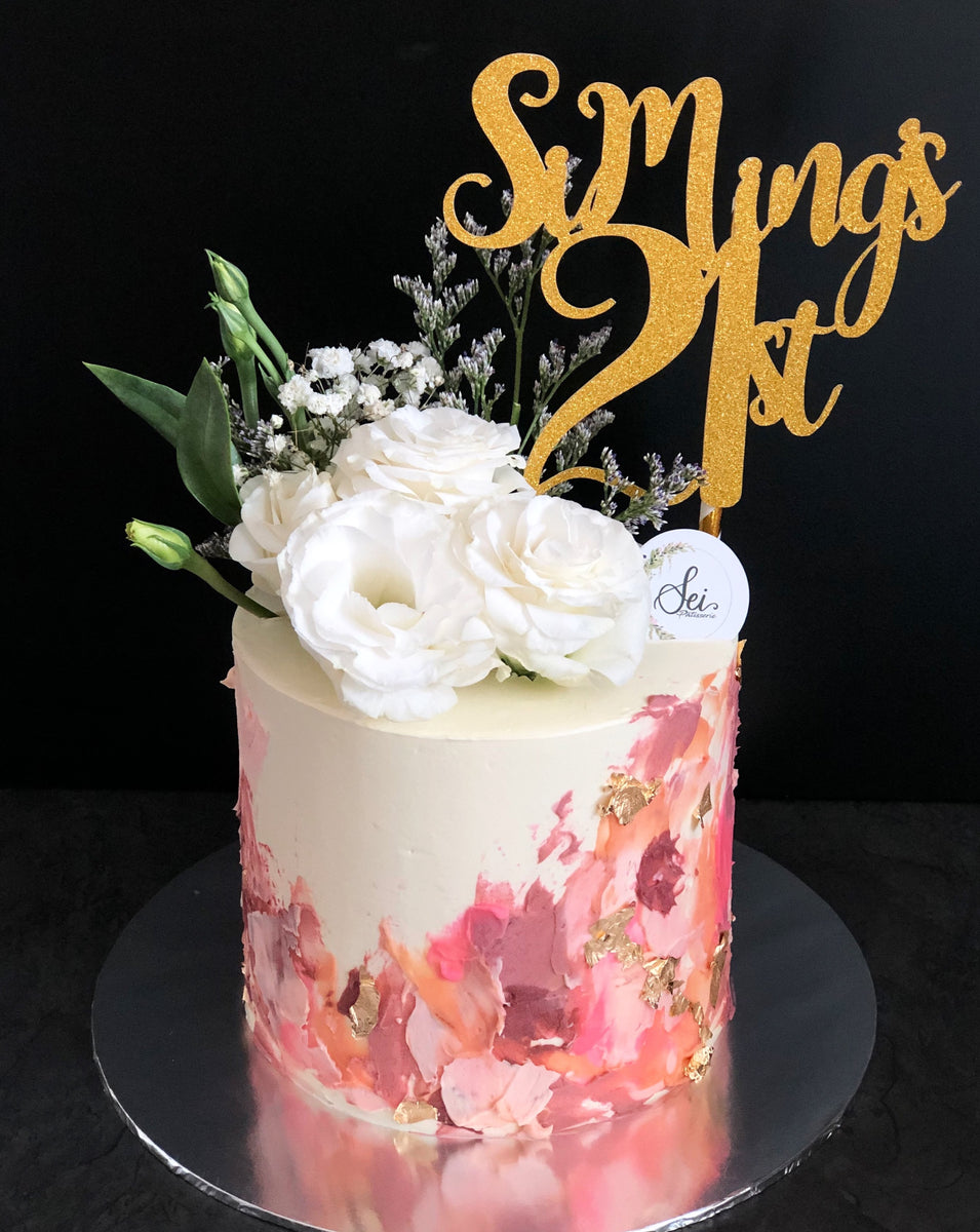 Floral Abstract Tall Cake – Sei Pâtisserie